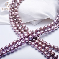 En gros 12-14mm rose et lavande couleur ronde forme naturelle Edison perle d'eau douce brin perle de femmes