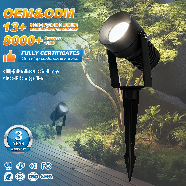 Wholesale Supply IP55 Aluminum LED Lawn Lights 6W/12W/15W/24W Customizable Remote Control 2000K-5000K Color Temp for Garden