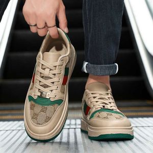 2026 New Genuine Leather Rubber Toe Lace-up Running <b>Shoes</b> Vintage Distressed Low Top Skate Sneakers Men's Casual Autumn Summer - Product Image 1