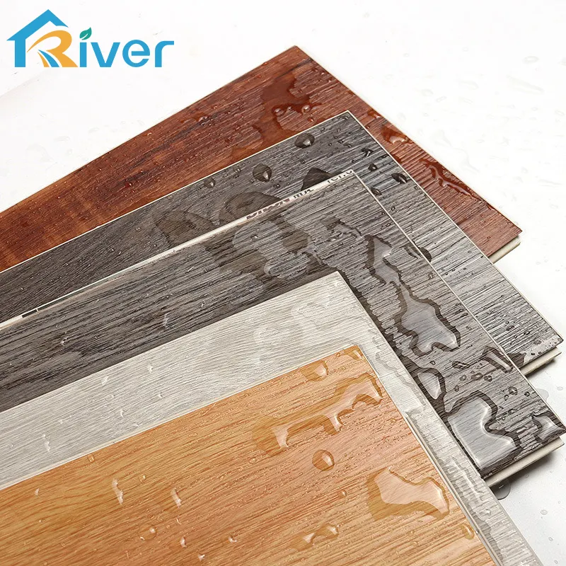 Wasserdichte Holzmaserung Luxus-Vinyl planke aus PVC spc Kunststoff boden Klicken Sie auf Bodenfliesen