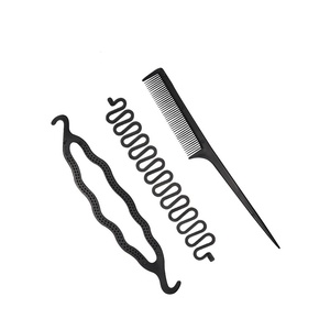 6 pièces Topsy cheveux queue outil Rat queue peigne ensemble <span class=keywords><strong>tresses</strong></span> boucle outils bricolage coiffure cheveux tressage outils - Product Image 5