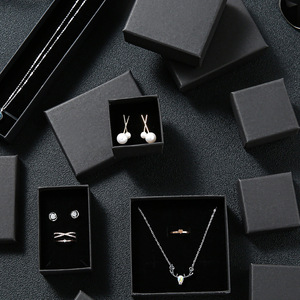 Packaging Gift Ring Black Jewelry Box Paper Ring Packaging Gift Jewelry Box With Logo Printed