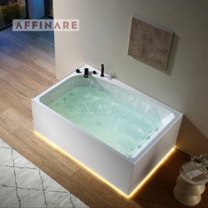Delantal de diseño original AFFINARE de 1,8 m, bañeras LED fijas, bañeras de hidromasaje para baño de Hotel con cascada de inclinación para villas - Product Image 1