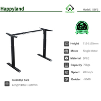 Table de jeu réglable en hauteur SBF2 E-Sport, cadre de bureau en métal, bureau debout électrique réglable en hauteur pour ordinateur, table pour la maison