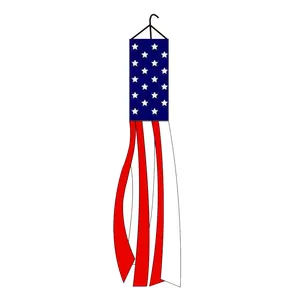 Wholesales cheap 100% polyester America flag windsock 40 Inch flag windsock.