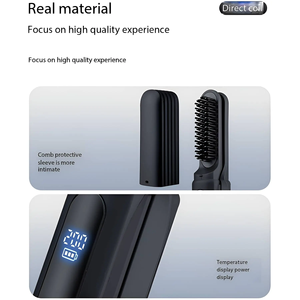 2 in 1 Wireless Hot Comb Haar glätter, tragbare elektrische Presse Keramik Wärme kamm für Perücken, schwarzes Haar & Bart