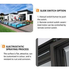Toit plat rétractable personnalisé pour <span class=keywords><strong>piscine</strong></span> extérieure 4 saisons à l'<span class=keywords><strong>abri</strong></span> du vent et de la pluie - Product Image 4