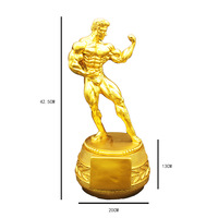 Sculpture de championne de fitness en résine, figurine de bodybuilder féminine, sculptée et peinte à la main, finition or antique, vente en gros