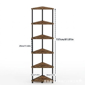 Wooden indoor <b>corner</b> triangular storage <b>cabinet</b>, living room/bedroom floor-standing <b>corner</b> <b>cabinet</b>, multi-layer storage side - Product Image 4