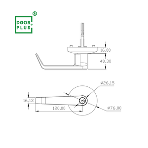 מנעול דלת צילינדרי כבד מסגסוגת אבץ של Doorplus עם ידית ידית פרטית בתקן ANSI - Product Image 3