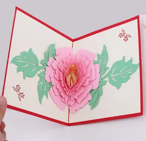 كل مناسبة عيد ميلاد الذكرى شكرا 3D الزهور بطاقات الزفاف Valentine'S يوم بطاقات المعايدة المنبثقة بطاقات