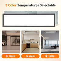 Panel LED Plano de 1x4 pies con CCT Seleccionable, Luz de Montaje Empotrado, Regulable, Ultra Delgado, con Iluminación Lateral para Techo, Disponible en EE. UU.