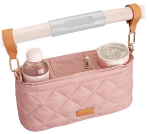 Organisateur universel pour poussette de bébé, sac de rangement matelassé avec porte-gobelet isotherme, sac à couches imperméable - Product Image 1