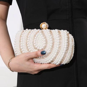 Wholesale Luxury Women Retro Party Dinner <b>Clutches</b> Handmade Rhinestone Faux <b>Pearl</b> Beaded Evening <b>Bag</b> - Product Image 4