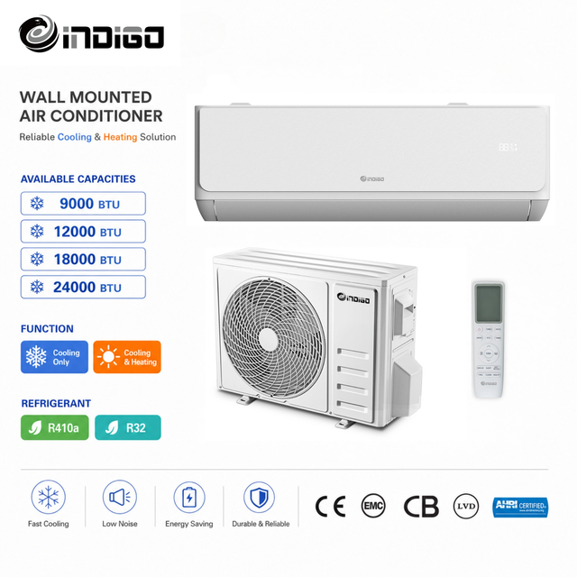 Low Price Split Type Fixed Frequency Air Conditioner 9000 Btu R410A On/off Cooling/Heating Smart Household Use