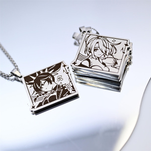 Collar de <span class=keywords><strong>Genshin</strong></span> <span class=keywords><strong>Impact</strong></span> para Mujer y Hombre, Tendencia Anime, Acero de Titanio, Colgante de Kazuha <span class=keywords><strong>Yun</strong></span> Jin, Cadena para Suéter, Regalo de Cosplay - Product Image 4