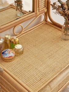 Mobili camera da letto comò legno con cassetto a specchio Rattan Vanity Set sedia in legno toletta <span class=keywords><strong>trucco</strong></span> - Product Image 4