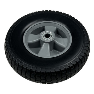 Rueda de 10 pulgadas con neumático sólido para carriolas, espuma de PU rígida, capacidad de carga de 180 lb, color gris - Product Image 5