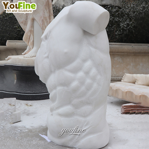Statue de torse d'Homme Musclé Nue en Marbre Noir, style Gaddi, Héllénique - Product Image 4