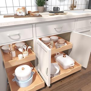 Holz fabrik hand gefertigte hölzerne ausziehbare Schrank Organizer vollständig zusammen gebaute Holz schrank ausziehbare Schublade - Product Image 2