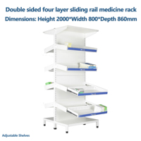 Étagère à médicaments double face réglable en métal blanc, portable pour cuisine, pharmacies ambulantes, écoles - Hygiénique