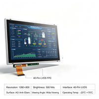 وحدة شاشة LCD من نوع TMK مقاس 10.1 بوصة بدقة 1280×800 مع إضاءة خلفية LED من نوع LVDS، سطوع 500cd/m، درجة حرارة تشغيل من -30 إلى +80 درجة مئوية، بديل لشاشة Innolux.
