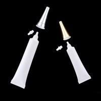 10ml 15ml 20ml Cosmétique Crème Solaire Squeeze Tube Brillant À Lèvres Tube Blanc Crème Pour Les Yeux Tube avec Or Argent Blanc Cap avec Bouchon