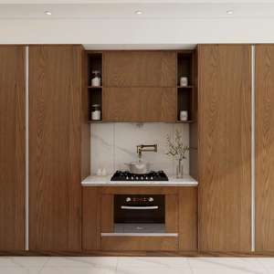 Meubles de cuisine en bois modernes haut de gamme, design de luxe, armoires de cuisine pour villa - Product Image 1