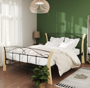 Black Modern Metal <strong>Bed</strong> Frame with Storage for Teenagers or <strong>Guests</strong> Living Room Use. Dimensions 120*200cm - Product Image 1
