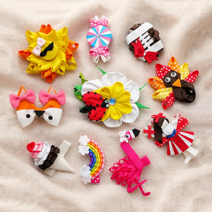 Barrettes créatives pour bébés filles, motif princesse de dessin animé, avec fleur en ruban gros-grain, nœud sirène arc-en-ciel, <span class=keywords><strong>accessoires</strong></span> pour <span class=keywords><strong>cheveux</strong></span> de bébés - Product Image 1