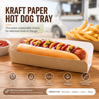 Boîte à hot-dogs en papier écologique avec impression couleur personnalisée, pelliculage mat, qualité alimentaire, pour plats à emporter, barquette à frites