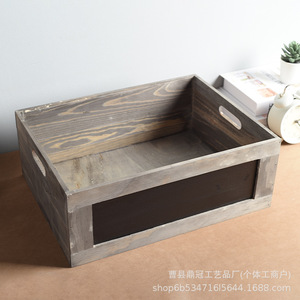 Caja de almacenamiento de madera de estilo nórdico con pizarra y asa rectangular para organización del hogar, contenedores decorativos - Product Image 4
