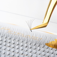 SP EYELASH Fans pré-faits en plumes, noir naturel CC pour extensions de cils à volume à tige courte, diamètre 0,05-0,10 mm