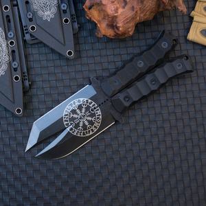 Cuchillo Bowie HK SS264 Dark Edge de hoja fija de alta calidad, de acero inoxidable, con punta recta, para desollar, para camping al aire libre, con mango de plástico, DIY - Product Image 3
