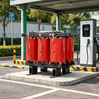 Transformateur de puissance sec à dissipation thermique optimale 800 kVA, extérieur, 20 kV 400 V, en résine époxy coulée