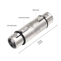 Connecteur XLR, adaptateur XLR 3 broches femelle vers XLR 3 broches femelle pour mélangeurs/microphones et amplificateurs
