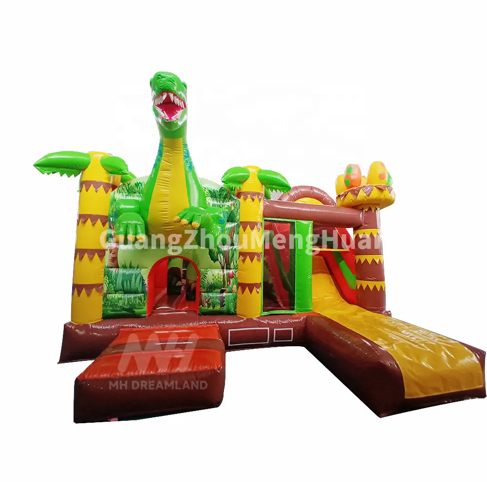 Inflatable khủng long chủ đề nhà bị trả lại với Slide Combo bouncy lâu đài Đảng Jumper trẻ em trò chơi ngoài trời để bán