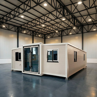 Maison conteneur à bas prix 20/40 pieds, maisonnette extensible, kit de maison préfabriquée 2-3 chambres, maison à ossature conteneur, villa de luxe préfabriquée