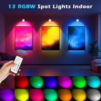 Projecteur à LED RGB Artwork Puck Lights Lampes murales sans fil rechargeables avec tête rotative à distance Magnétique sous la lumière de l'armoire