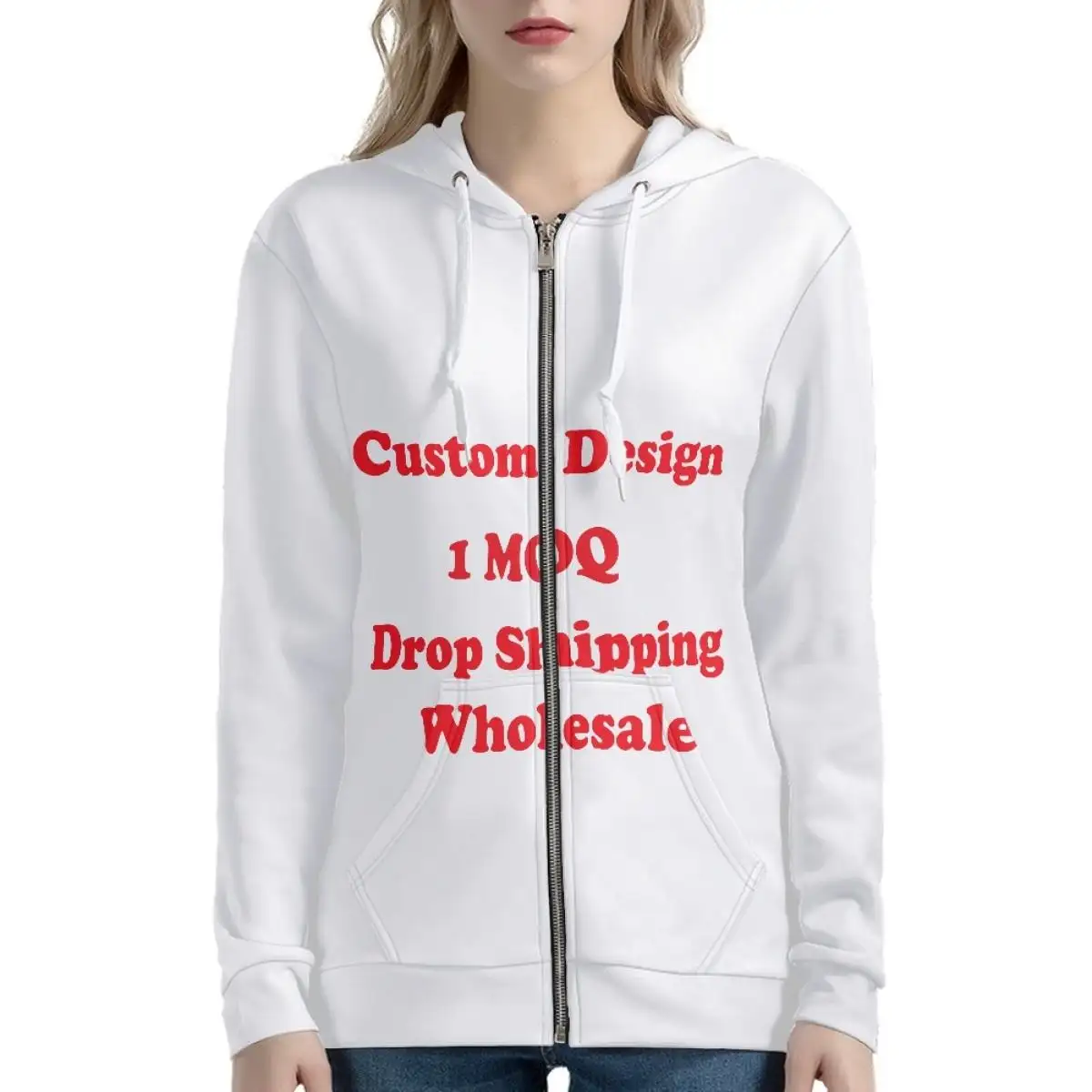 2023 Plus Size Damen Hoodies & Sweatshirts Print On Demand Benutzer definierter Digitaldruck Casual Pockets Zipper Hoodies Streetwear