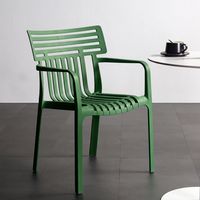 Fauteuil d'extérieur moderne empilable en PP, résistant aux intempéries, léger et écologique, idéal pour jardin, patio, salon et villa