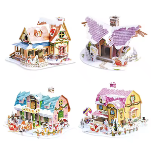 Vendita calda regalo di natale da te assemblare giocattolo costruzione decorazione per la casa giocattolo EVA EPS 3D natale Cottage Puzzle di carta - Product Image 1