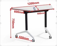 Table de formation moderne, mobile et pliable en MFC pour bureau à domicile ou poste de travail