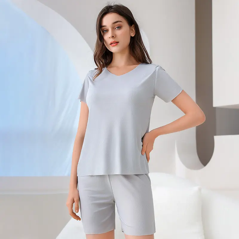 Wholesale Cheap Nightgowns Two Piece Loungewear Set Pjs Ladies Pyjama Pijama Calidad Women's Pajamas 2 In 1 Sleepwear Nighties