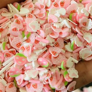 100 г/мешок розовое сердце клубника смешанные ломтики полимерной глины 3D ремесленные ломтики слизи куклы для украшения чехла для мобильного телефона - Product Image 3