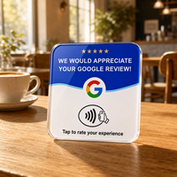 Table de commentaires Google en acrylique pour café et bar, NFC et code QR, étanche, faible MOQ