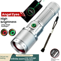 Linterna Táctica LED Recargable de Aleación de Aluminio, Enfoque Ajustable, Impermeable IP65, Alcance de Haz de 3000m, 20000 Lúmenes, Carga USB