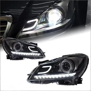สำหรับ2011-2014 Mercedes-Benz C-Class <span class=keywords><strong>W204</strong></span> 12V LED โปรเจคเตอร์ไฟหน้าประกอบกับสัญญาณไฟเลี้ยวและไฟวิ่งกลางวัน - Product Image 1