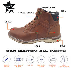 מגפי בטיחות החורף העליון לגברים מיקרופייבר עור ולkevlar עם אנטי-לרסק tpu פלדה, נעלי עבודה סיטונאית - Product Image 2