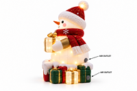 Bonhomme de neige gonflable de Noël avec éclairage LED et boîtes cadeaux, bonhomme de neige avec chapeau rouge et écharpe pour la décoration de jardin extérieur, pelouse, Noël, fêtes